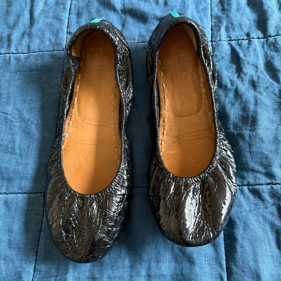 Tieks By Gavrieli Obsidian Black Patent Leather Ballet Flats Women Size 9 - Picture 1 of 8